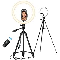 TONOR Anillo de luz Grande para Selfies de 12&quot- con Soporte para teléfono- luz Circular LED con Obturador Bluetooth para…